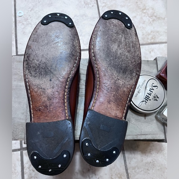 Allen Edmonds MAXFIELD Mens 47716 Brown Leather Braided Tassel Loafers size 9 D - Picture 3 of 5